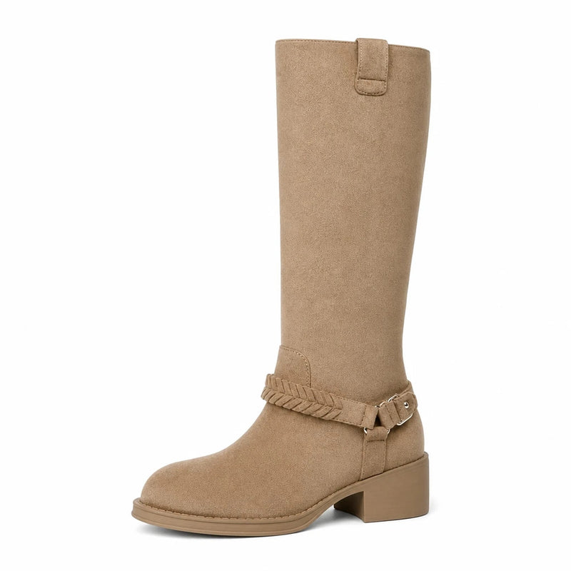 Botas Altas Caña Ancha Tacón Bajo