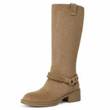 Botas Altas Caña Ancha Tacón Bajo