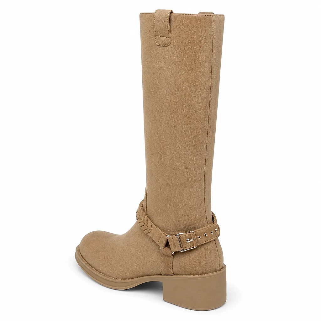 Botas Altas Caña Ancha Tacón Bajo