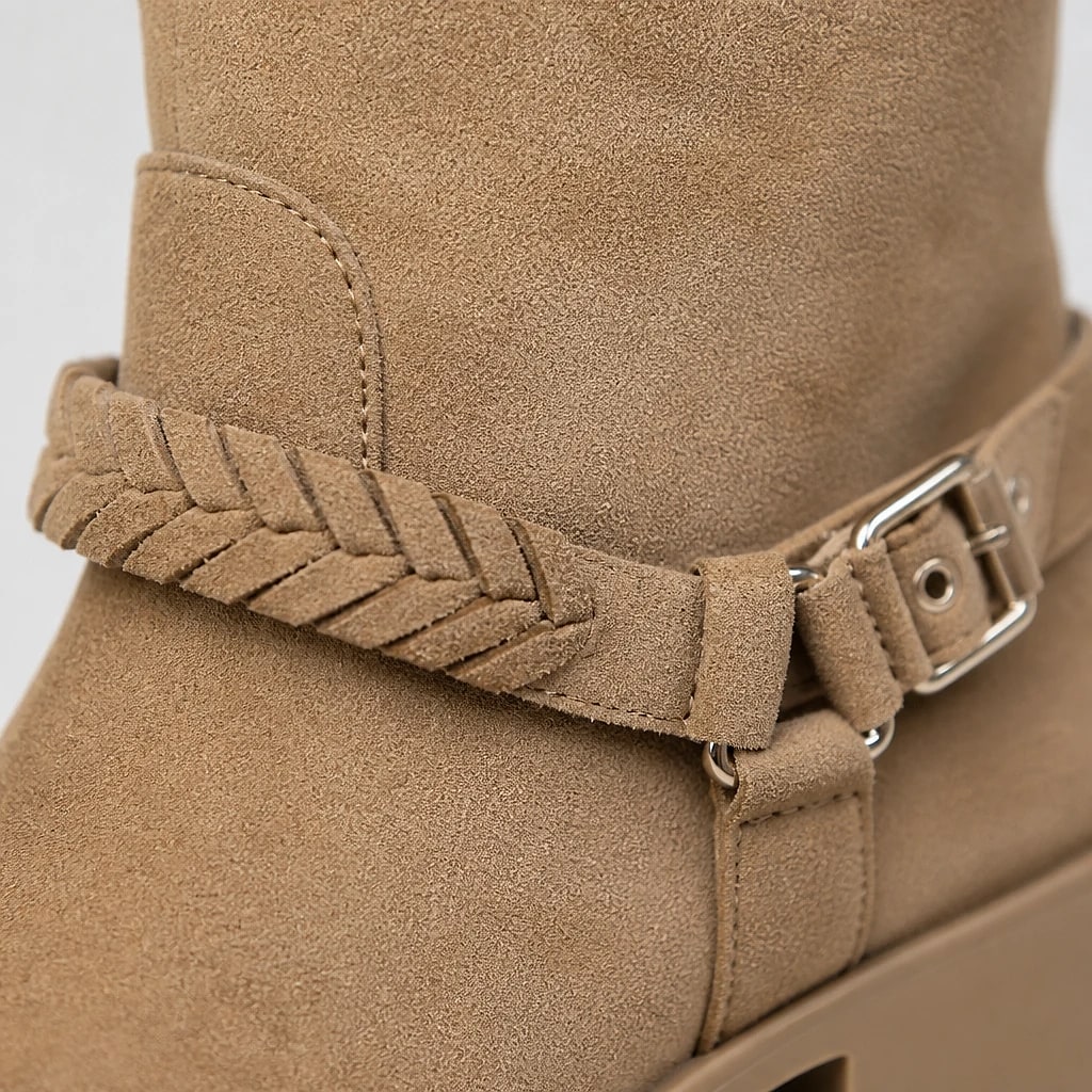 Botas Altas Caña Ancha Tacón Bajo