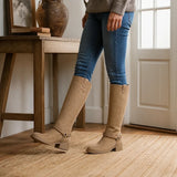 Botas Altas Caña Ancha Tacón Bajo