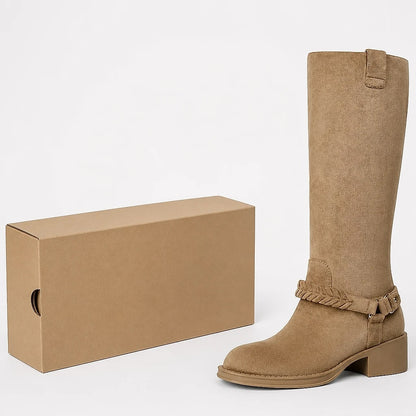 Botas Altas Caña Ancha Tacón Bajo