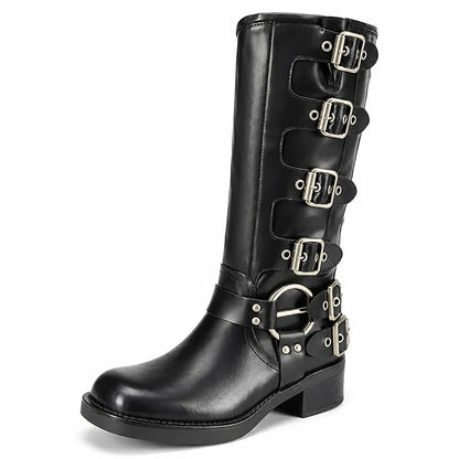 Botas Altas con Hebillas Motero