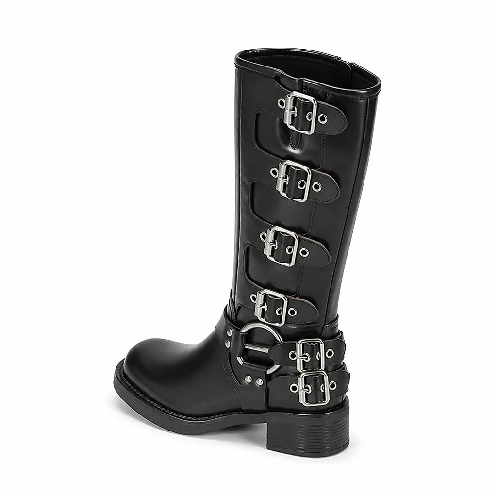 Botas Altas con Hebillas Motero
