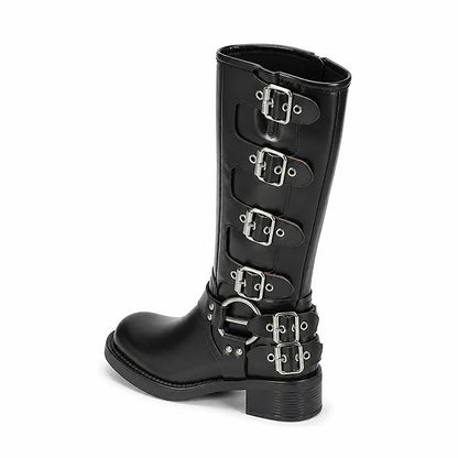 Botas Altas con Hebillas Motero