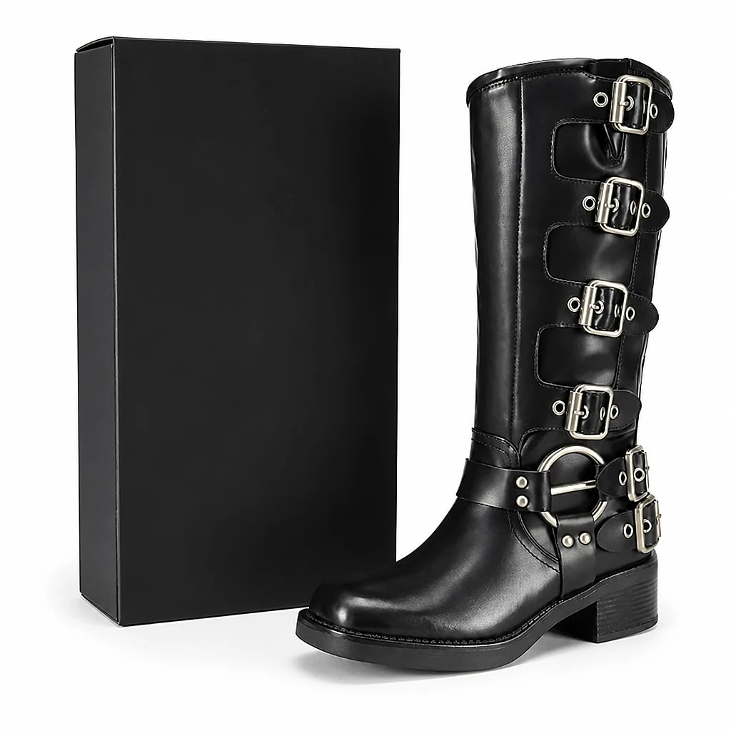 Botas Altas con Hebillas Motero