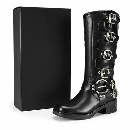 Botas Altas con Hebillas Motero