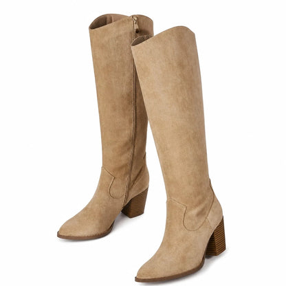 Botas Altas Tacón Ancho Mujer