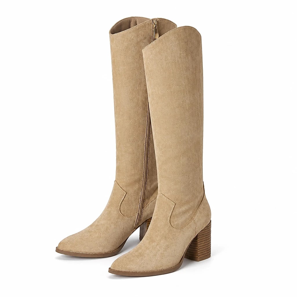 Botas Altas Tacón Ancho Mujer
