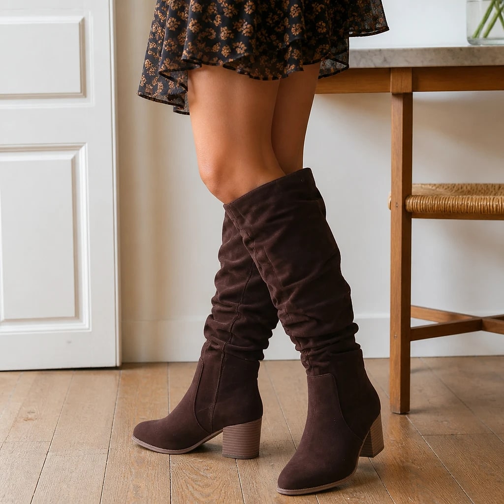 Botas Altas Tacón Ancho Mujer