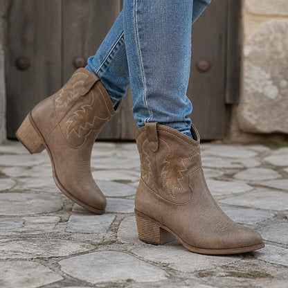 Botas Cowgirl Camel Bordadas