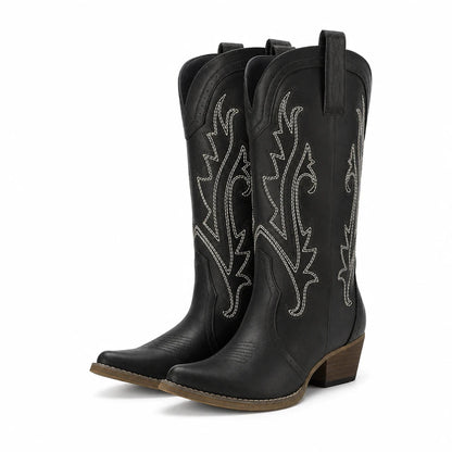 Botas de Vaquero Bordadas Mujer