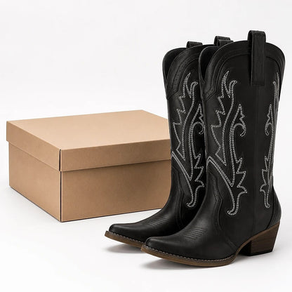 Botas de Vaquero Bordadas Mujer