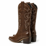 Botas Vaqueras Bordadas Marrón