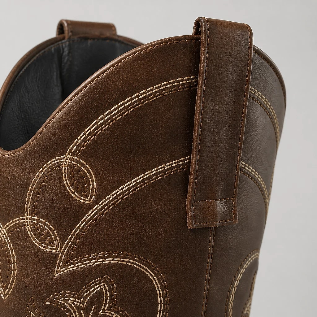 Botas Vaqueras Bordadas Marrón