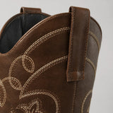 Botas Vaqueras Bordadas Marrón