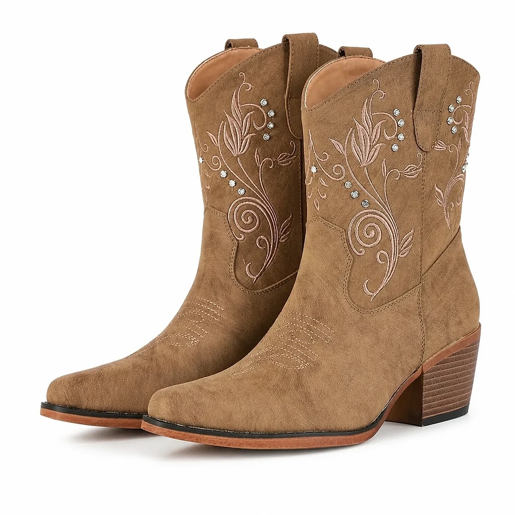 Botas Vaqueras Bordadas Mujer