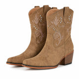 Botas Vaqueras Bordadas Mujer