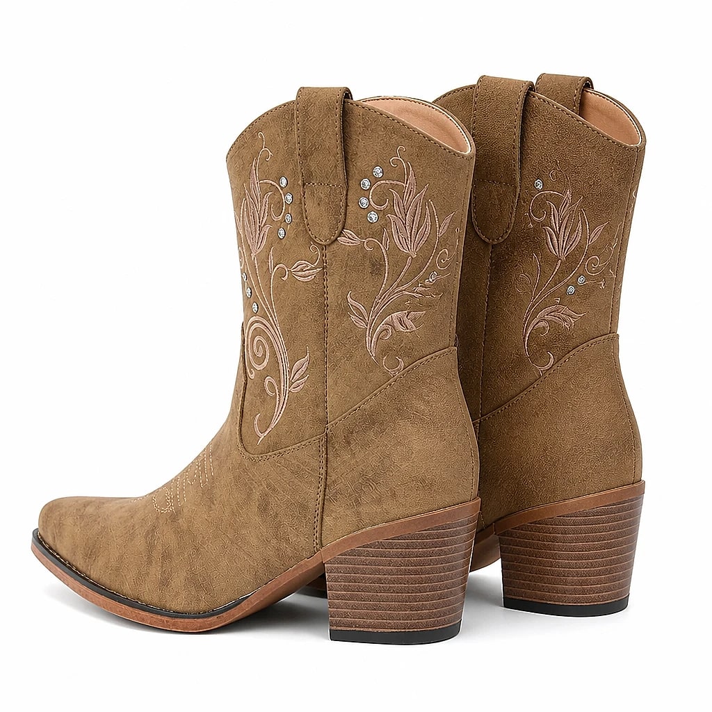 Botas Vaqueras Bordadas Mujer