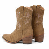 Botas Vaqueras Bordadas Mujer