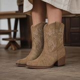Botas Vaqueras Bordadas Mujer