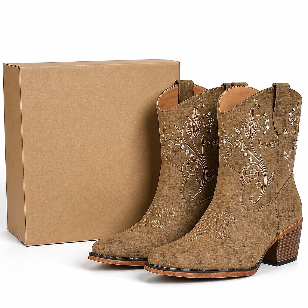 Botas Vaqueras Bordadas Mujer