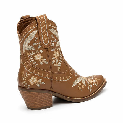 Botas Vaqueras de Tobillo Bordadas