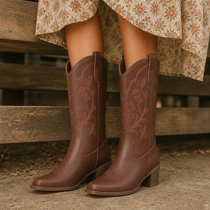 Botas Vaqueras Media Caña Bordadas