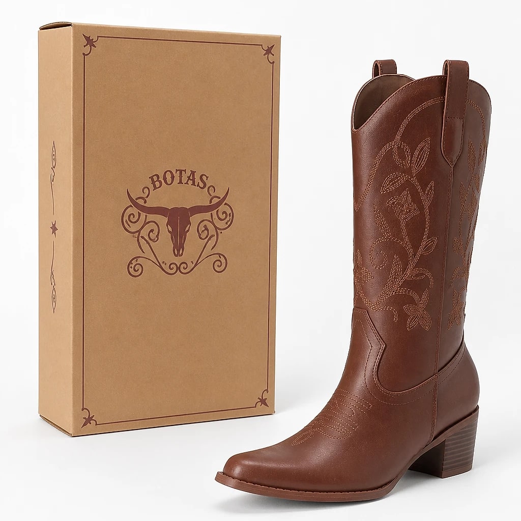 Botas Vaqueras Media Caña Bordadas