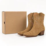 Botas Vaqueras Tobillo Bordadas