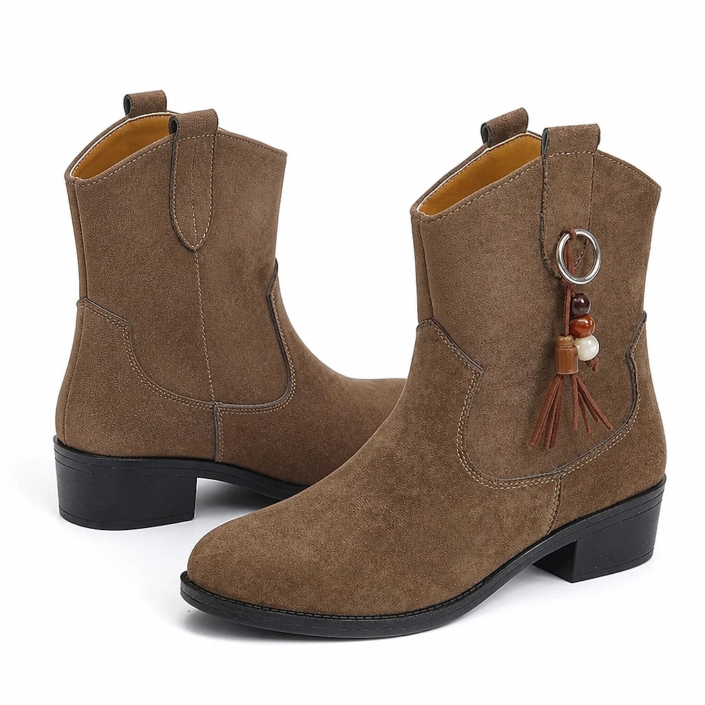 Botines Mujer Ante Western