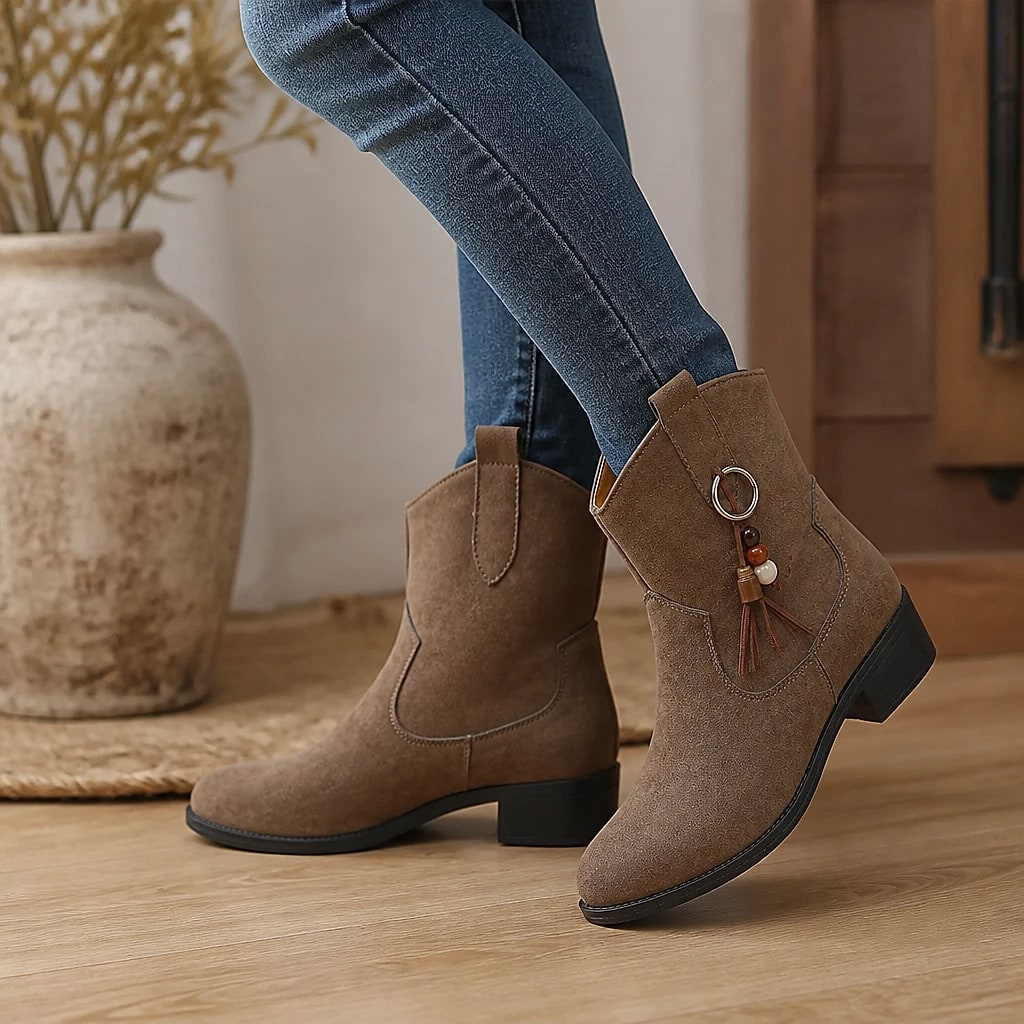 Botines Mujer Ante Western