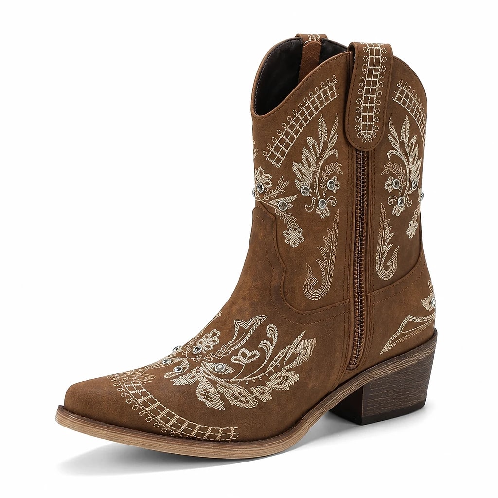 Botines Vaqueros Bordados Mujer