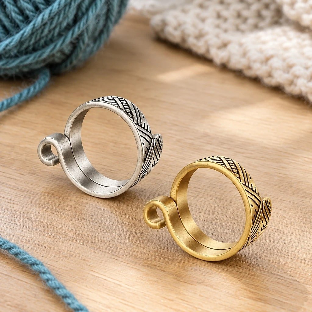 Anillo de Tejer Ajustable, 2 Piezas