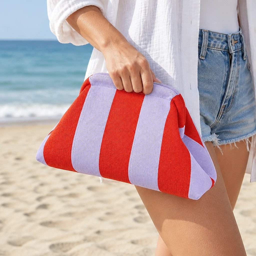 Bolsa de Playa Morado Rojizo