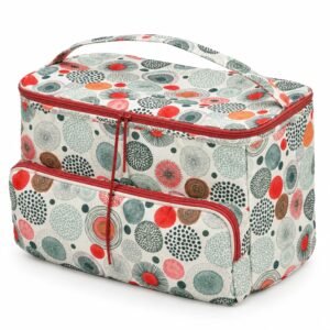 Bolsa de labores con círculos multicolor