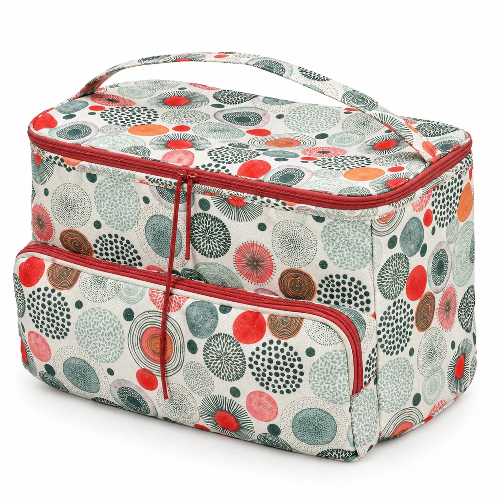 Bolsa de labores con círculos multicolor