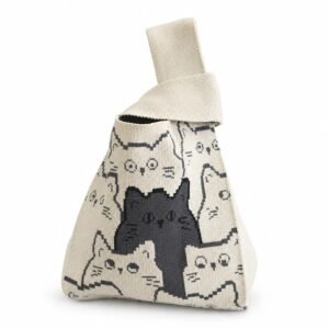 Bolso de nudo crudo con gatos