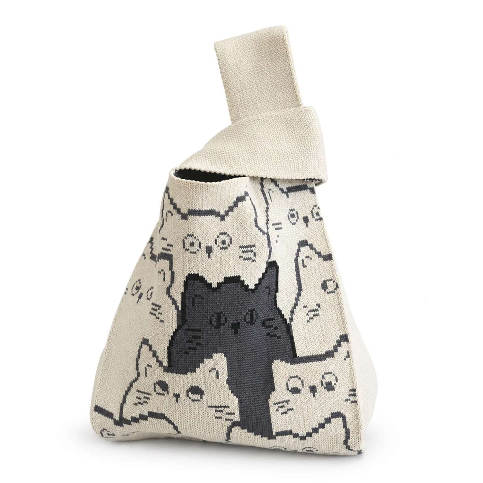 Bolso de nudo crudo con gatos