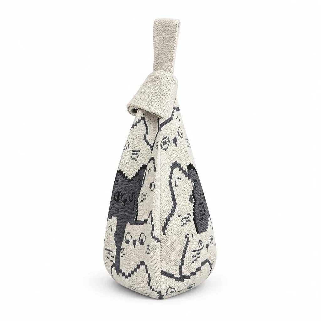 Bolso Bucket de Punto Gatos