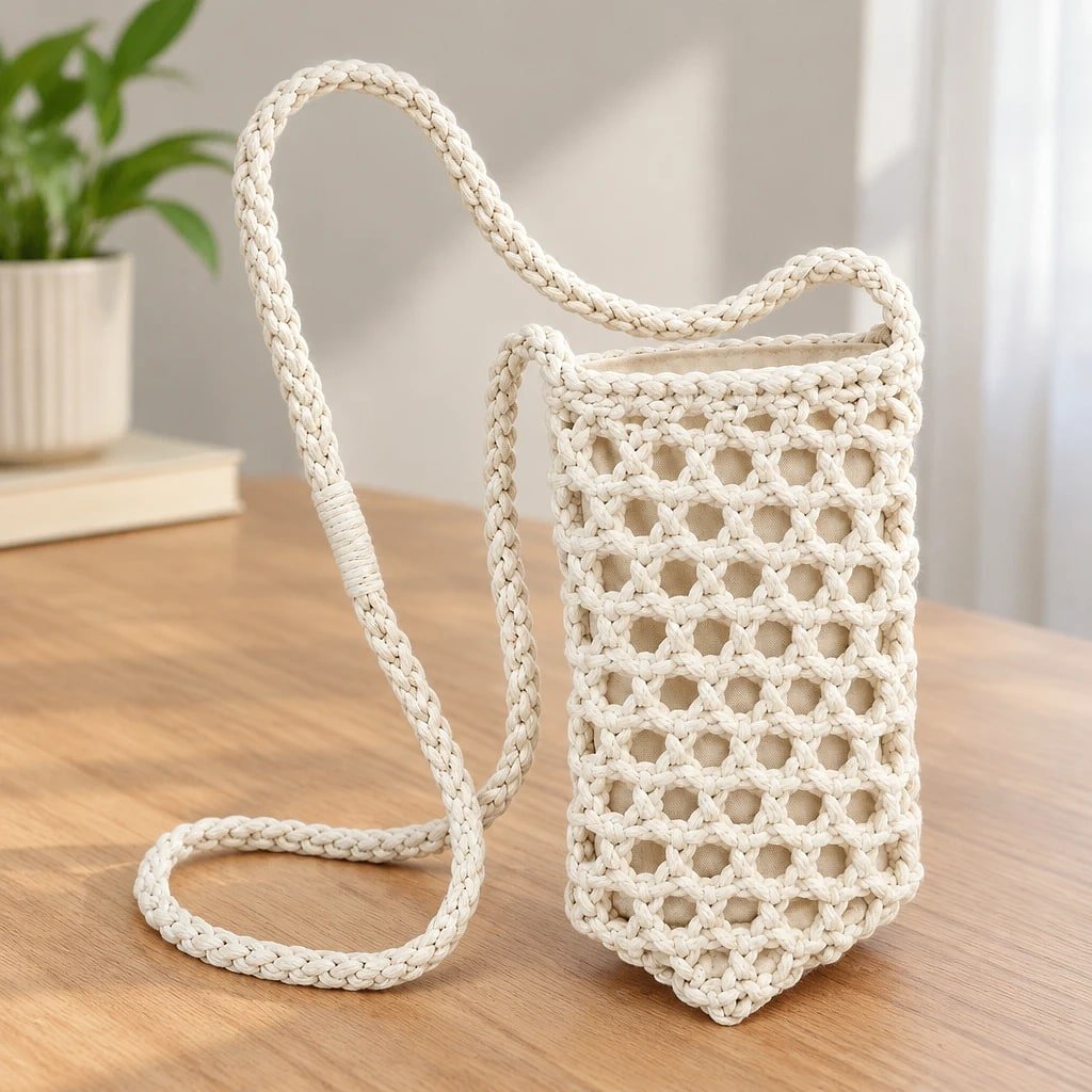 Bolso Crossbody Tejido, 11x18 cm