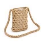 Mini bandolera de crochet marrón