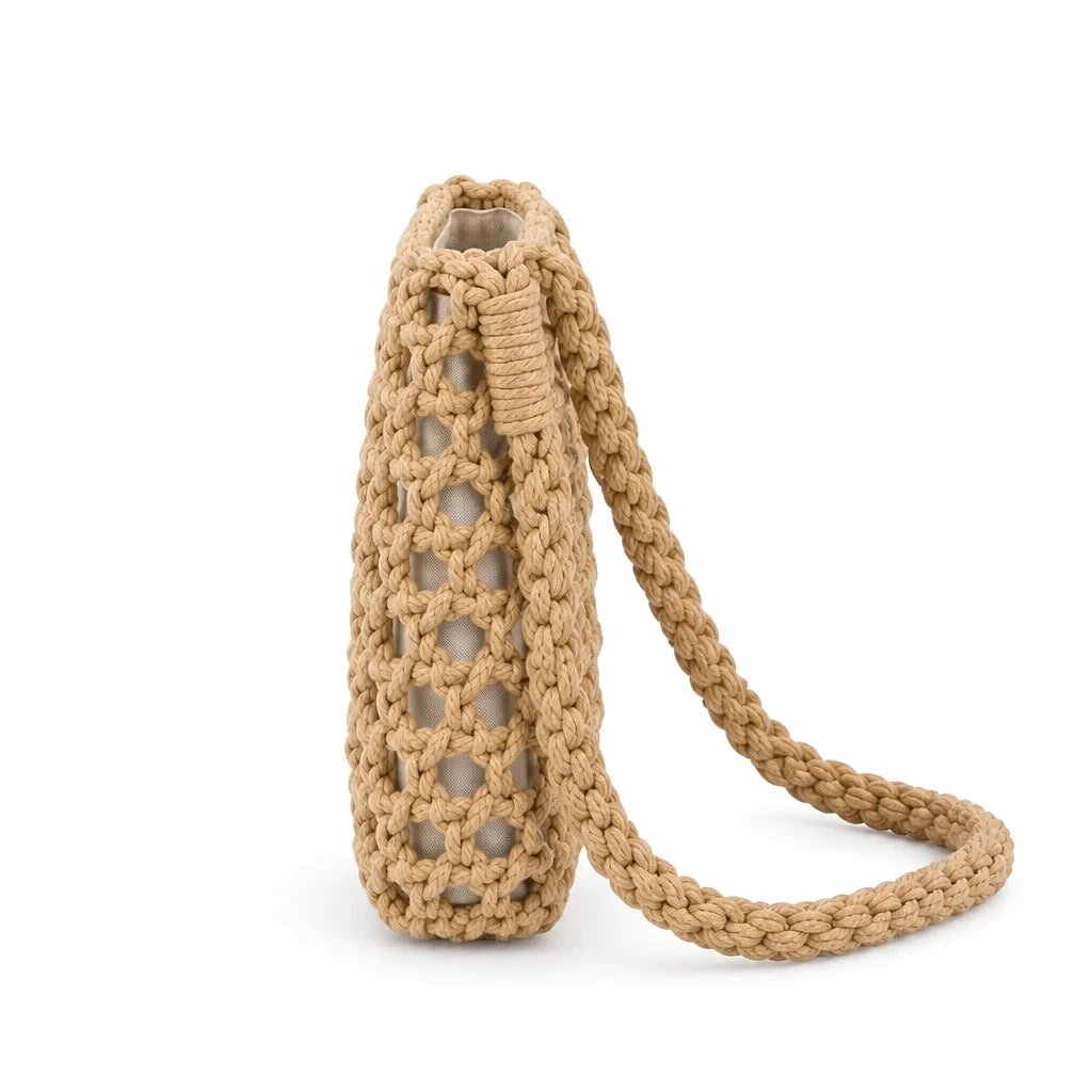 Bolso de Hombro Crochet Marrón