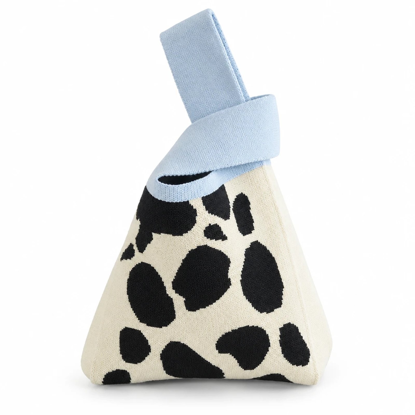 Bolso de nudo de manchas negro y crudo