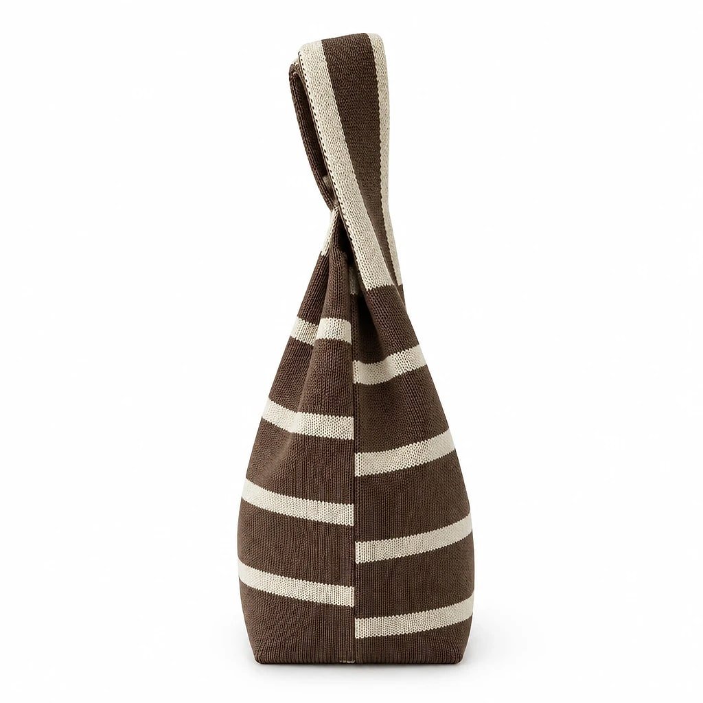 Bolso de Mano de Punto Rayas