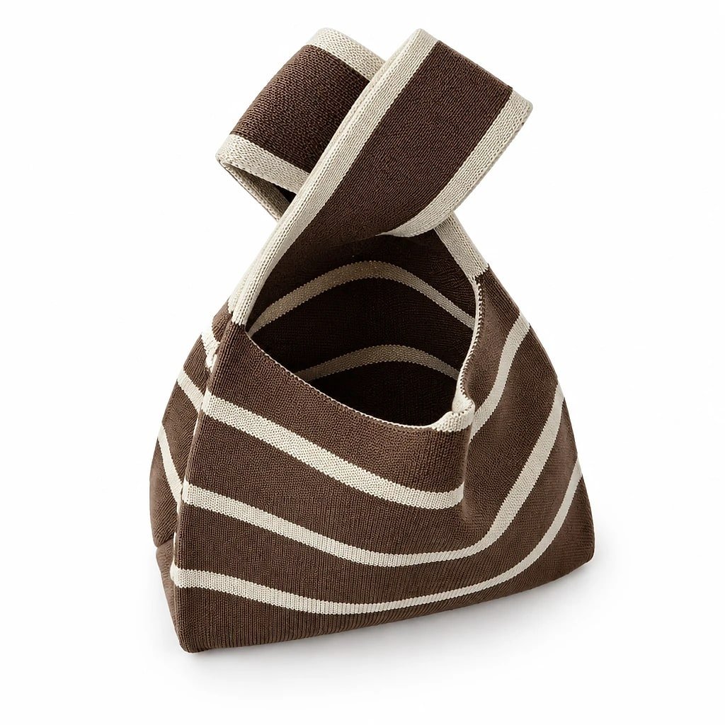 Bolso de Mano de Punto Rayas
