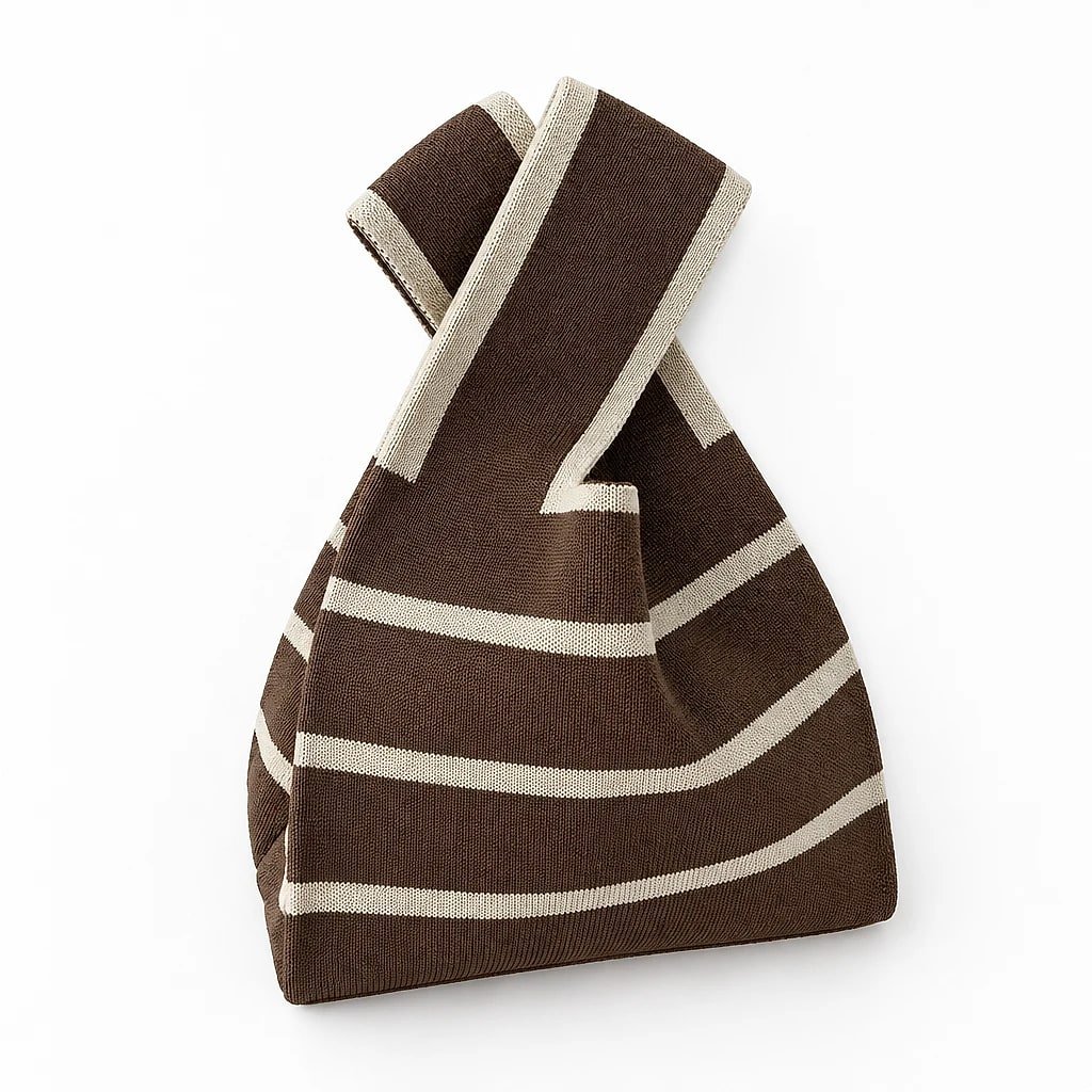 Bolso de Mano de Punto Rayas