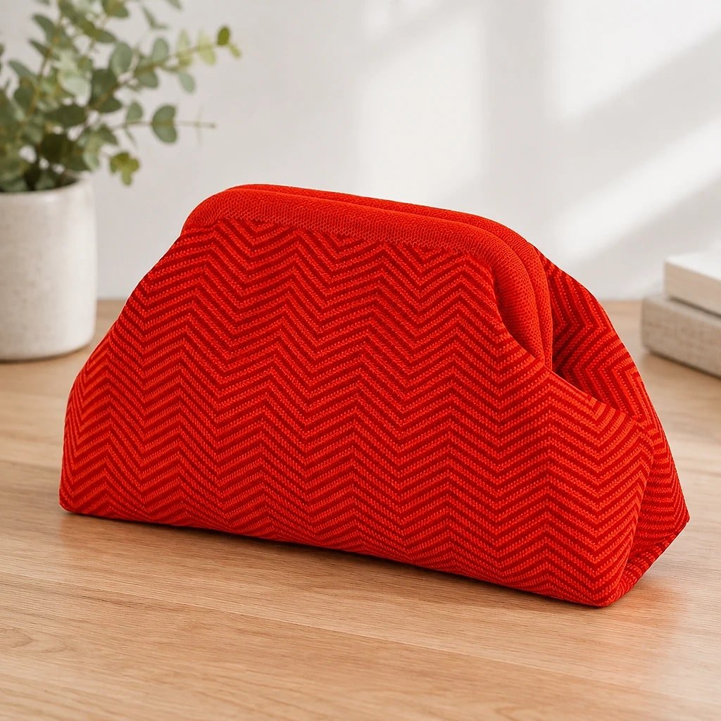 Bolso de Mano Naranja Tejido