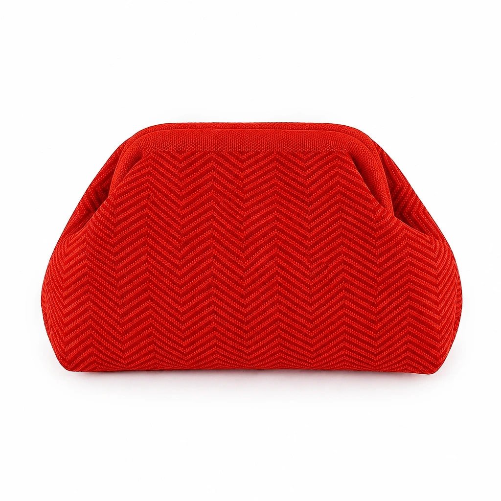 Bolso de Mano Naranja Tejido