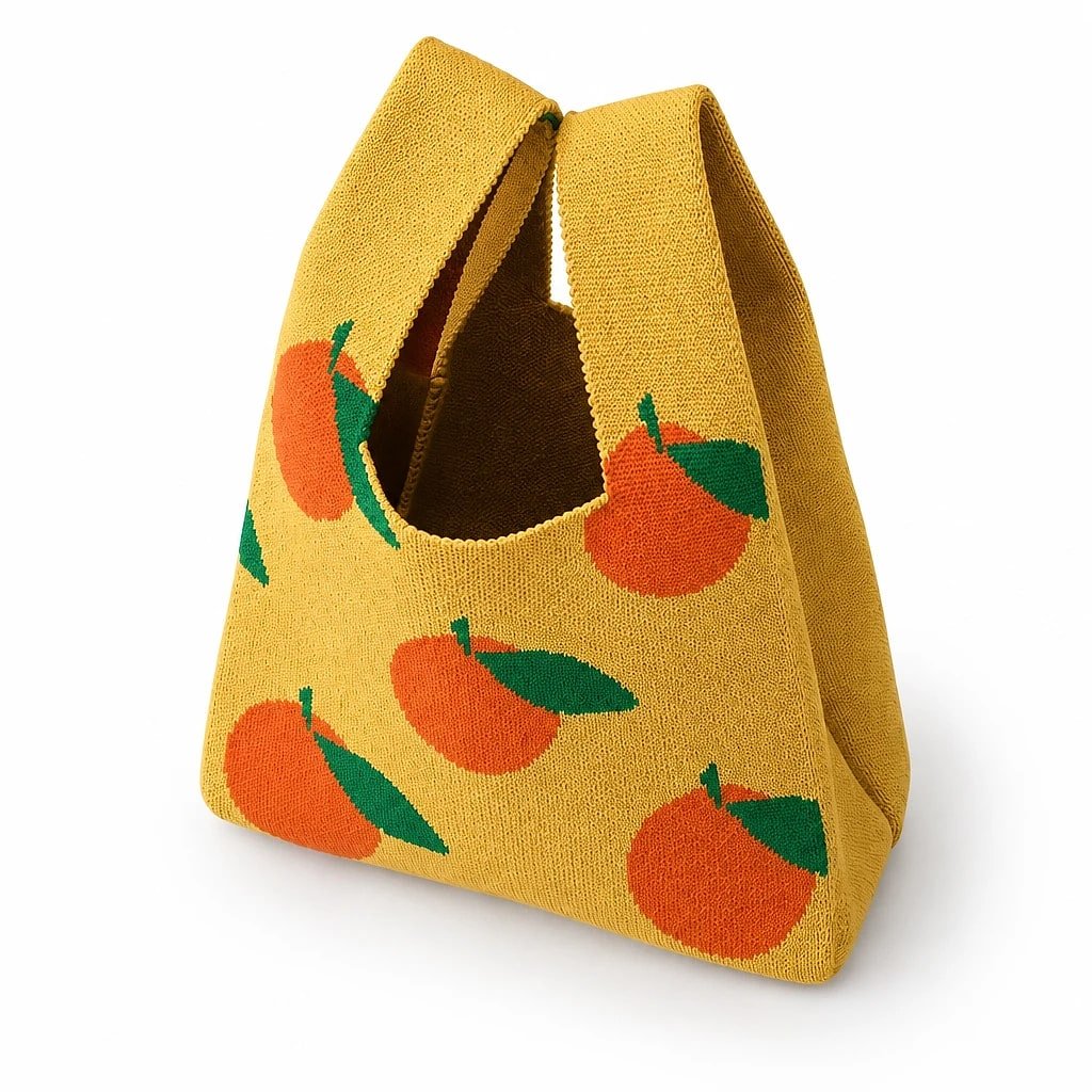 Bolso de Mano Punto Estampado Frutas